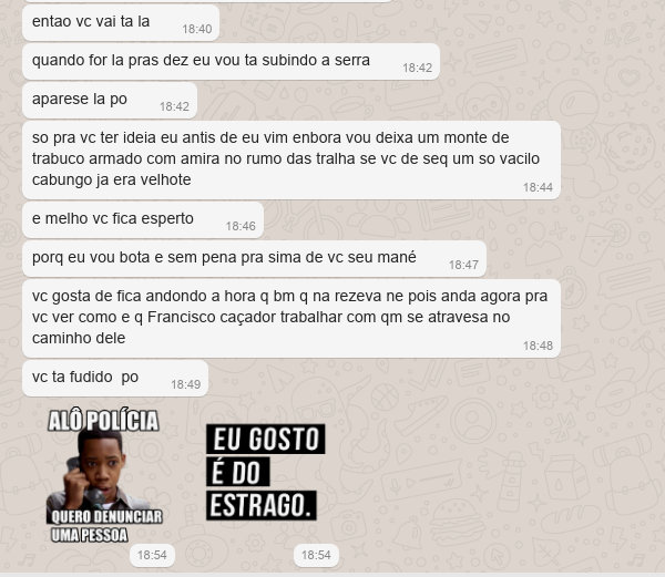 Parte da conversa do WhatsApp