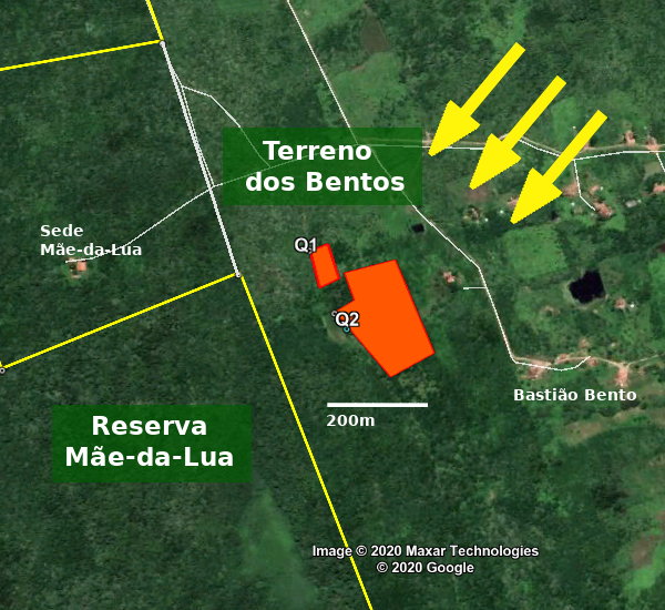 Queimadas nos arredores da Reserva Mãe-da-Lua